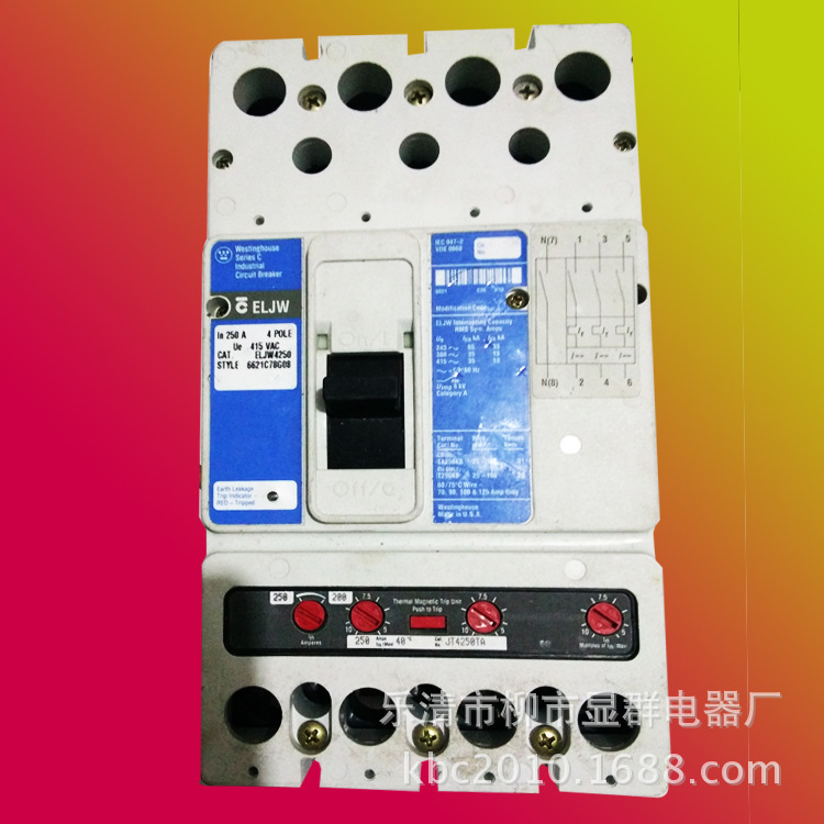 CUTLER HAMMER工业塑壳断路器5 ELJW4250  4P/250A 415V