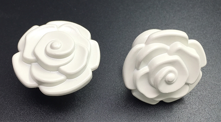 玫瑰拉手 单孔花拉手 抽屉把手 白色门把 玫瑰拉手 单孔花拉手 抽屉把手 白色门把