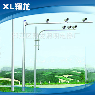 专业销售 热镀锌喷塑标志牌标志杆 悬臂式 监控器标志杆支架