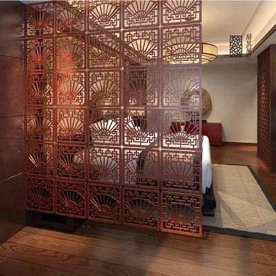 Living room screen Chinese imitation classical solid wood carving fold screen office bedroom porch door fashion hollow isolated
