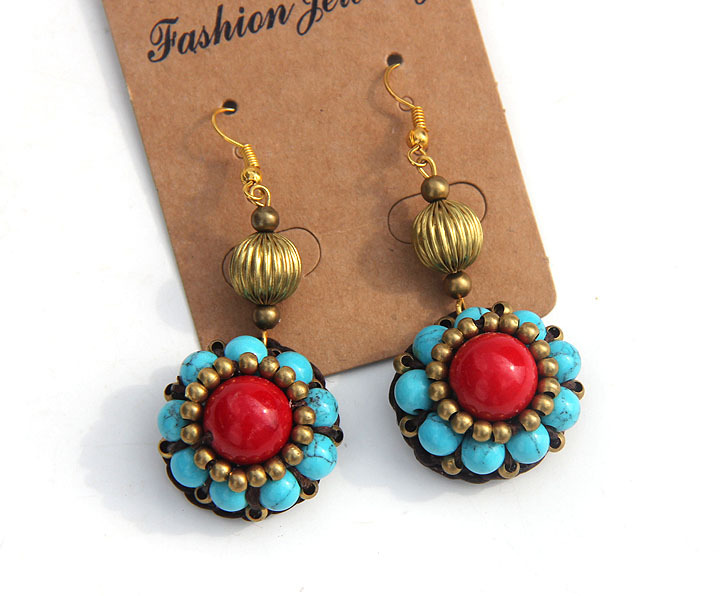 泰国手工松石耳环