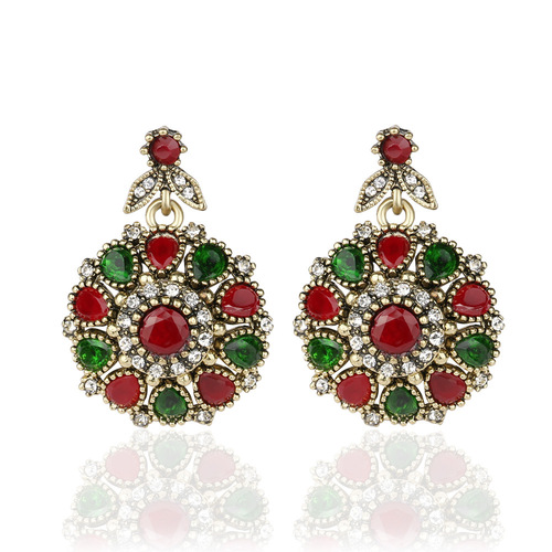 Retro ethnic style, costume wedding, necklace, ring, earrings, jewelry set, stage cheongsam accessories