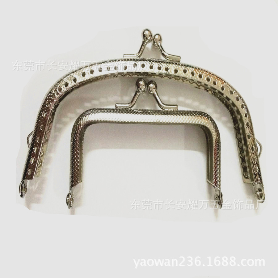 厂家批发圆角压花方形钱包夹扣  箱包五金夹 可定制各种规格