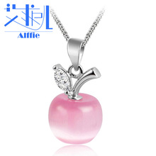 艾菲尔 猫眼石苹果吊坠 韩版时尚   项坠厂家货源一件代发
