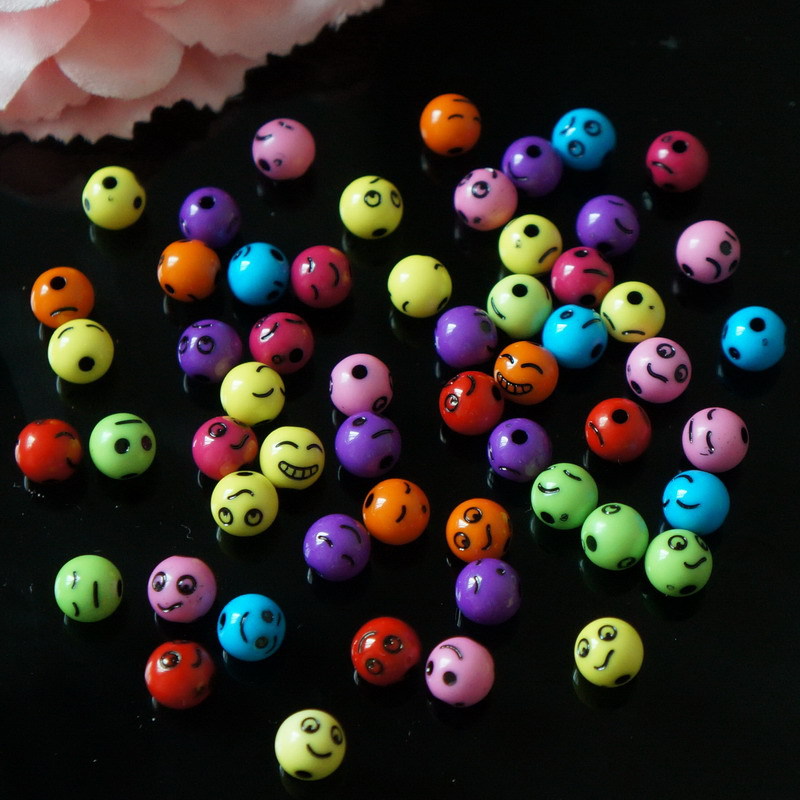 Colorful children's jewelry accessories DIY beading materials, joy, anger, sorrow and happiness expression character beads, educational game beading detail image 5
