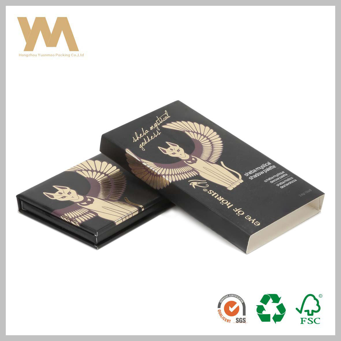 眼影盒 8050x15mm  灰板+铜板+烫金 6.5元