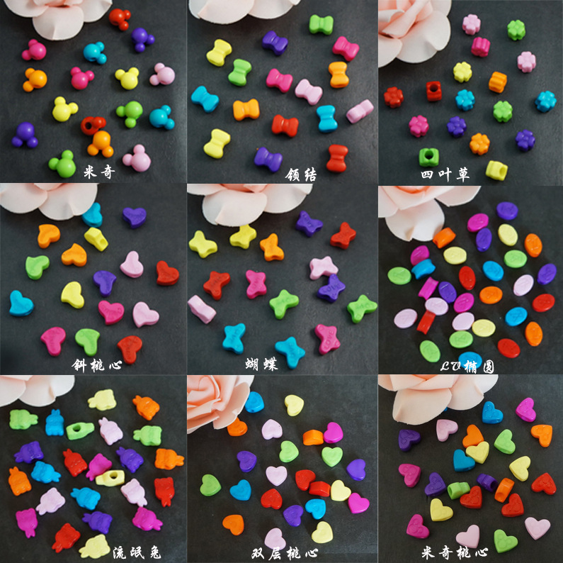 Colorful children's jewelry accessories DIY beading materials, joy, anger, sorrow and happiness expression character beads, educational game beading detail image 9