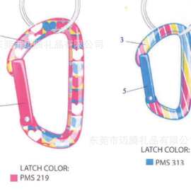 工厂直销迷彩户外带锁登山扣 包花背包弹簧扣 热转印D型战术扣