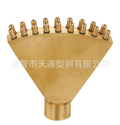 专业生产铜喷泉喷灌设备 孔雀开屏喷头喷嘴 全铜三开屏喷头双开屏
