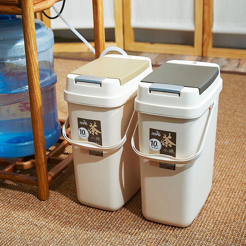 时尚塑料桶茶渣桶茶桶 排水桶 茶具配件 时尚茶水桶 厂家批发|ms