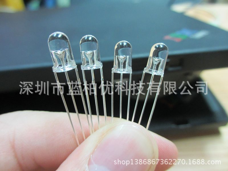 现货库存全系列 LED发光管 F5 5MM 双色灯 红翠绿双色 透明 共阴