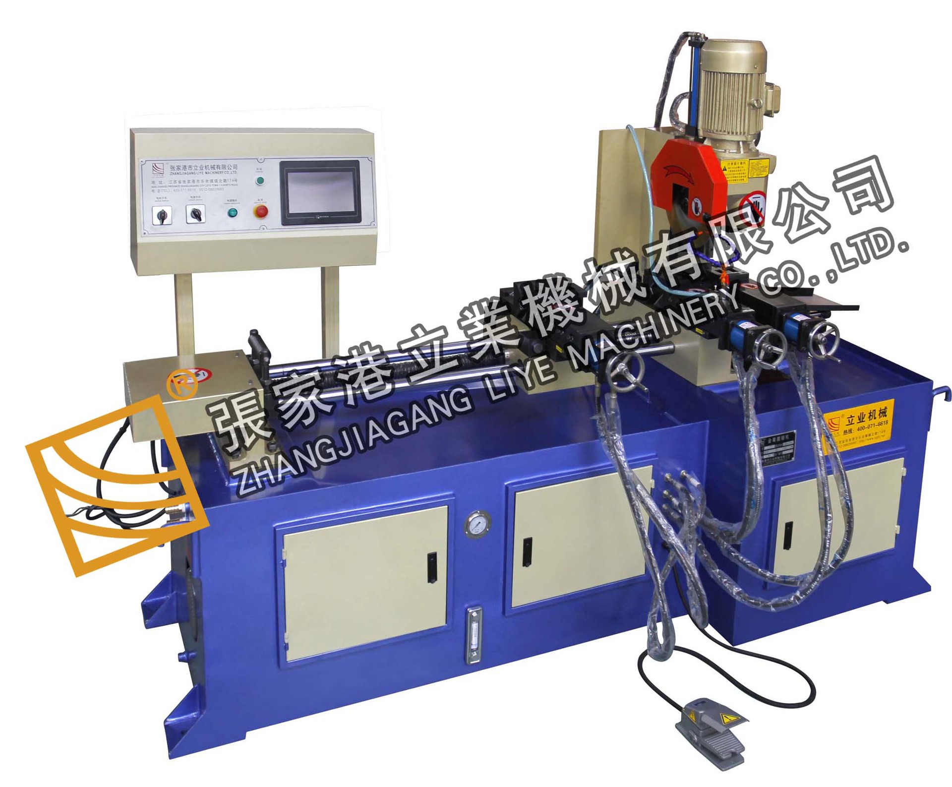 YJ325CNC伺服全自动切管机（带切尾料 前后夹紧）型材切管机