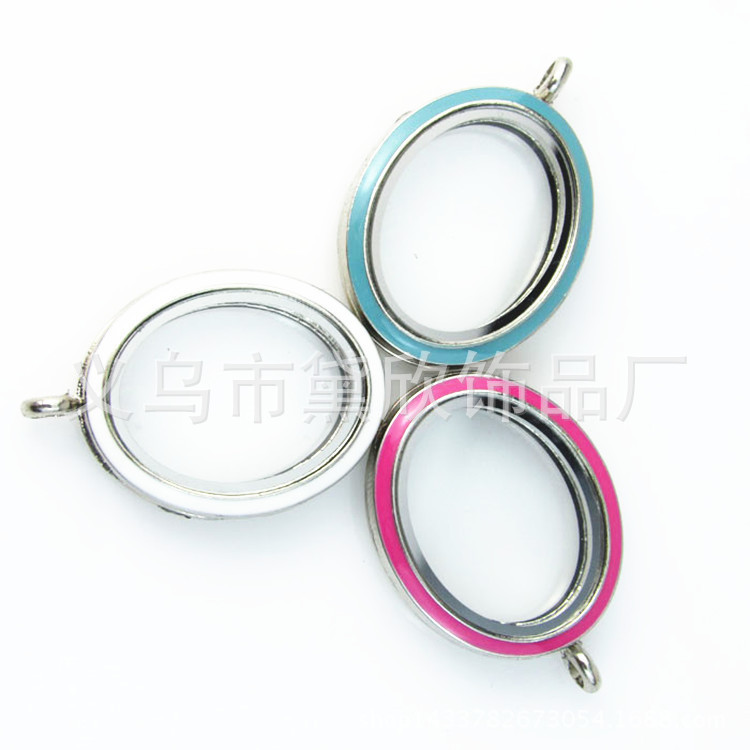New zinc alloy Oval photo box photo frame pendant floating locket matching floating charm accessories