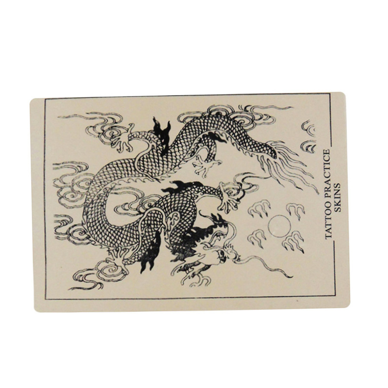 Disposable dragon pattern silicone tattoo practice leather 15*20cm small tattoo fake leather
