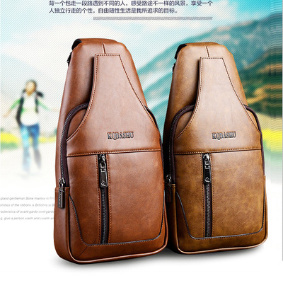 Korean Edition Trend Chest pack street CRAZY HORSE fashion leisure time Chest pack man Waist pack On behalf of Manufactor Direct selling