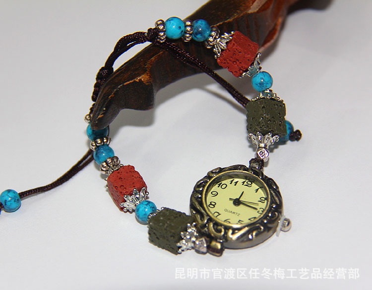 仿古火山石手鏈表