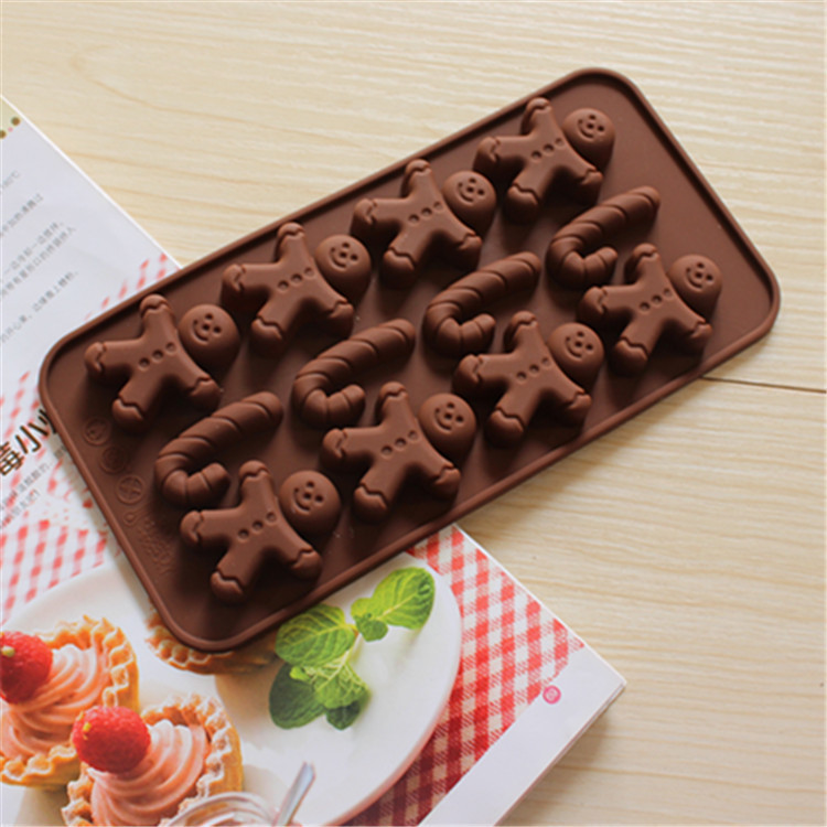 现货蛋糕模具硅胶蛋糕杯姜饼人拐杖巧克力冰格模手工皂模