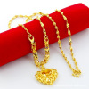 Necklace, golden long-lasting jewelry, 24 carat