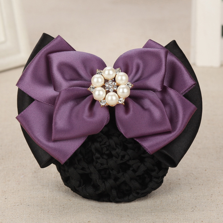 Hangsheng Professional Hair Salon Korean version pearl hair accessory Nurse Hair Net Bag Hotel Work hair clip pic 28