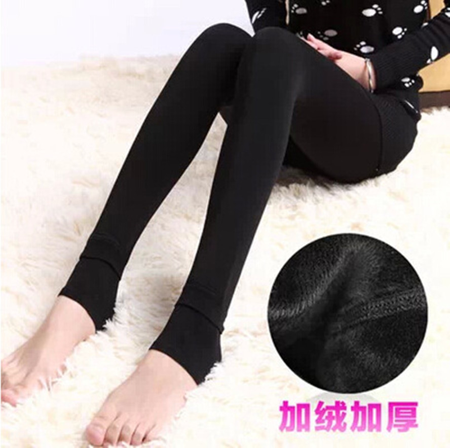 拼多多女裤百搭珍珠绒一体打底裤袜 加绒加厚保暖打底裤一件代发|ms