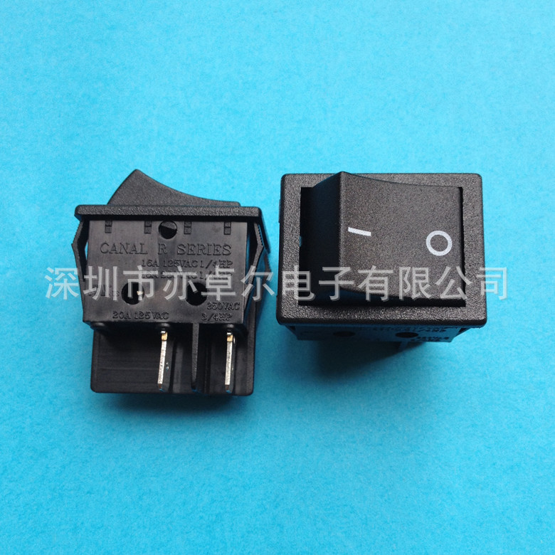 供应正品台湾嘉尼CANAL船型开关四脚两档黑色R210-1-C5N-BB1NW