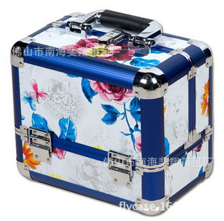 专业铝合金化妆箱 pu化妆箱 便携式手提化妆箱 多功能化妆工具箱