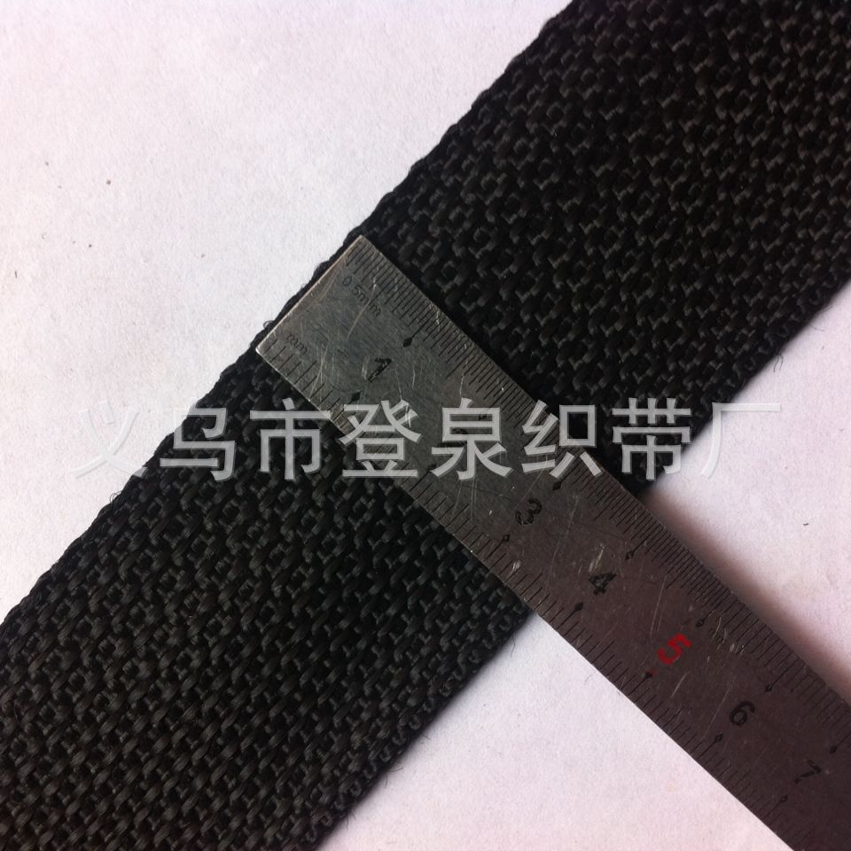 【厂家供应】3.8cm宽丙纶 黑色珠纹加厚平纹箱包 背包织带