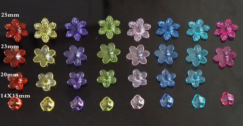 Factory direct sales of 30mm frosted transparent acrylic five-petal flower beads diy ancient-style hair accessory materials wholesale detail image 11