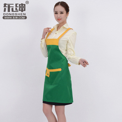 东绅新款时尚韩版广告围裙定制批发 餐饮工作服装加工定做印LOGO|ms