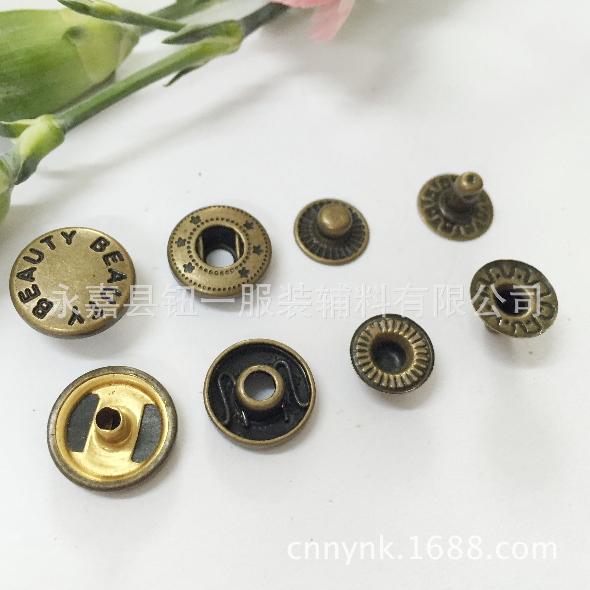 青古铜831四合扣 15mm金属复古大衣钮扣
