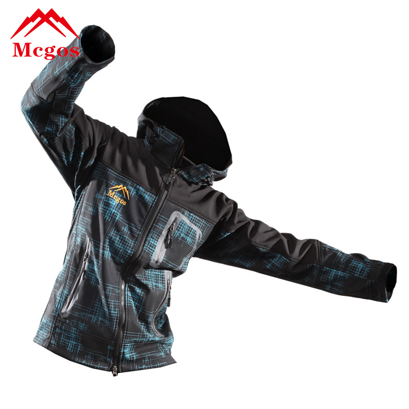 厂家直销新款四面弹复合绒户外男士软壳衣裤数字迷彩软壳抓绒衣|ms