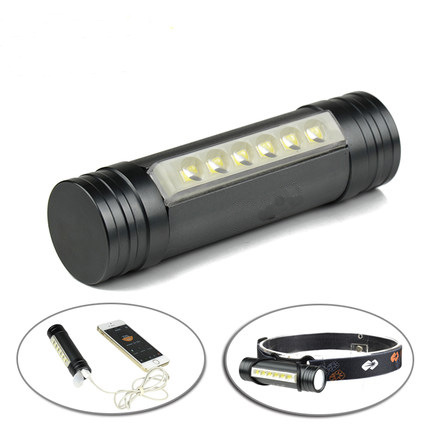 产地货源户外多功能头戴手电筒充电强光led野营灯迷你USB充电宝|ms