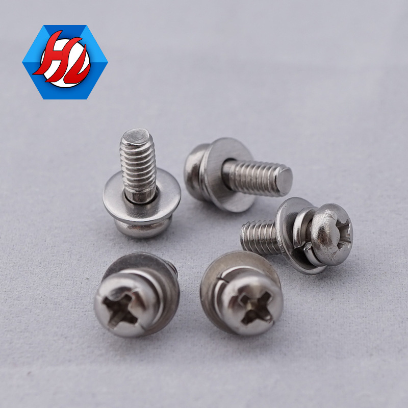 按客户需求生产订做紧固件 4*10盘头带弹平垫机牙不锈钢螺丝