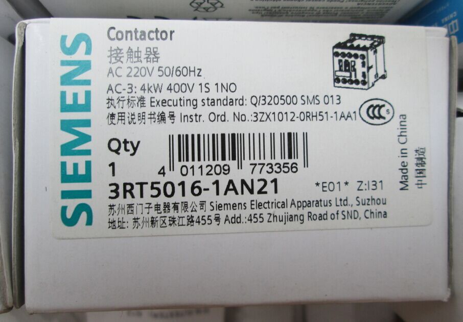   接触器 3RT5016-1AN21   AC220V