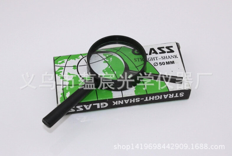 Пластиковая ручная Лупа 50 мм с прямой ручкой Детская обучающая Лупа пластиковая линза