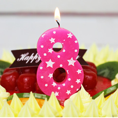 2024 wholesale birthday candles for boys and girls, 0-9 star-shaped blue and pink cake numbers smokeless candles