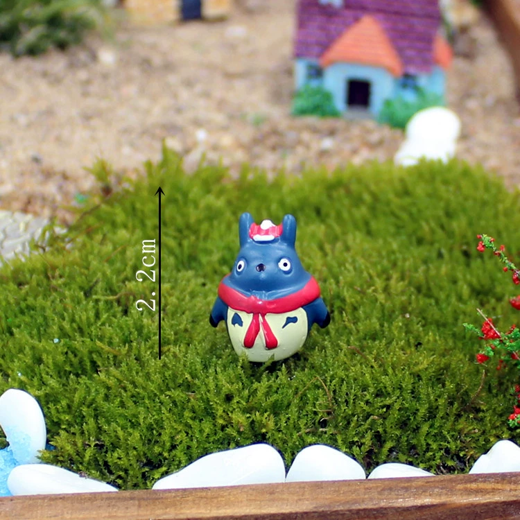 Рождественский Тоторо, синий суккулент, материал для микроландшафта, декоративное украшение, фигурка из смолы, миниатюрная, милая, креативная, для микроландшафта