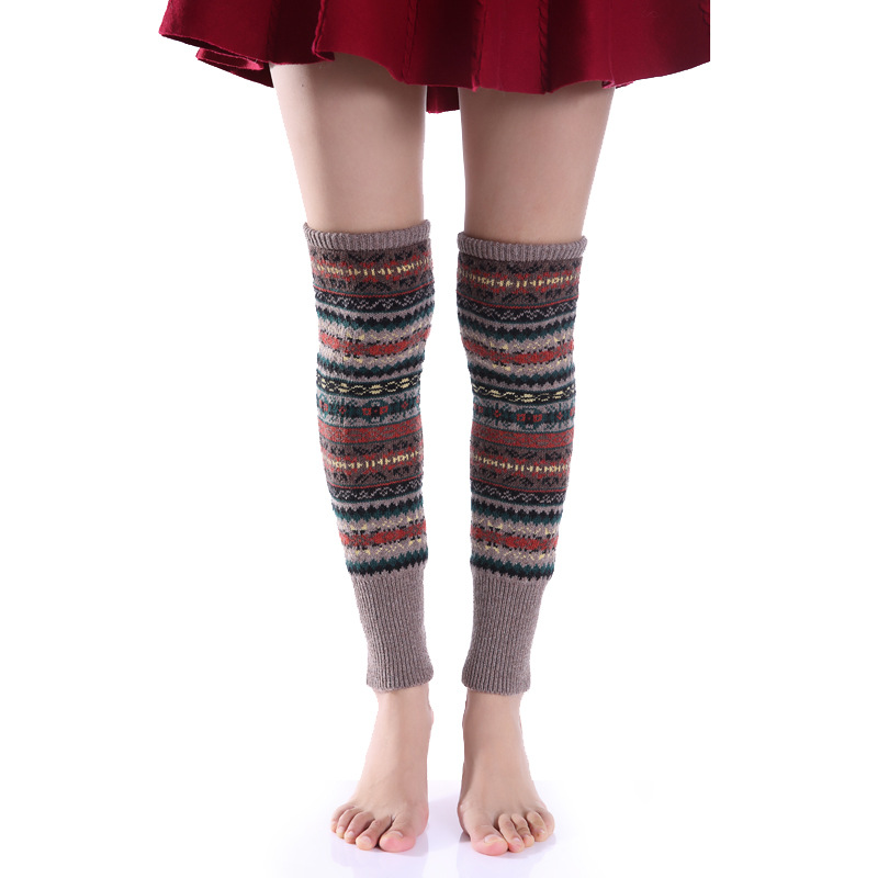 Women's Vintage Style Bohemian Geometric Wool Polyacrylonitrile Fiber Jacquard Over The Knee Socks A Pair display picture 3