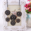 Metal necklace, accessory, European style, flowered, wholesale