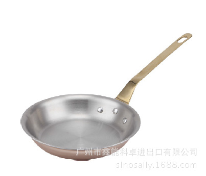 104261三層銅鍍金柄斜身煎鍋