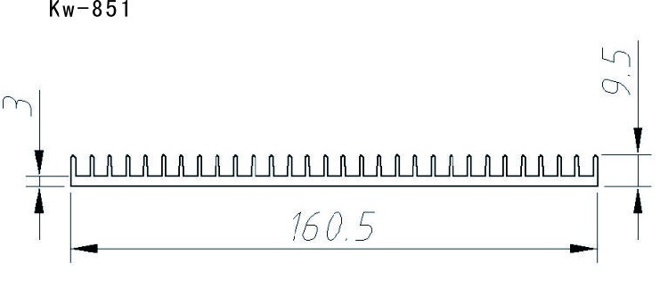 宽度160mm,厚度9.5mm 模块散热器  河南电子散热器 冲压铝板