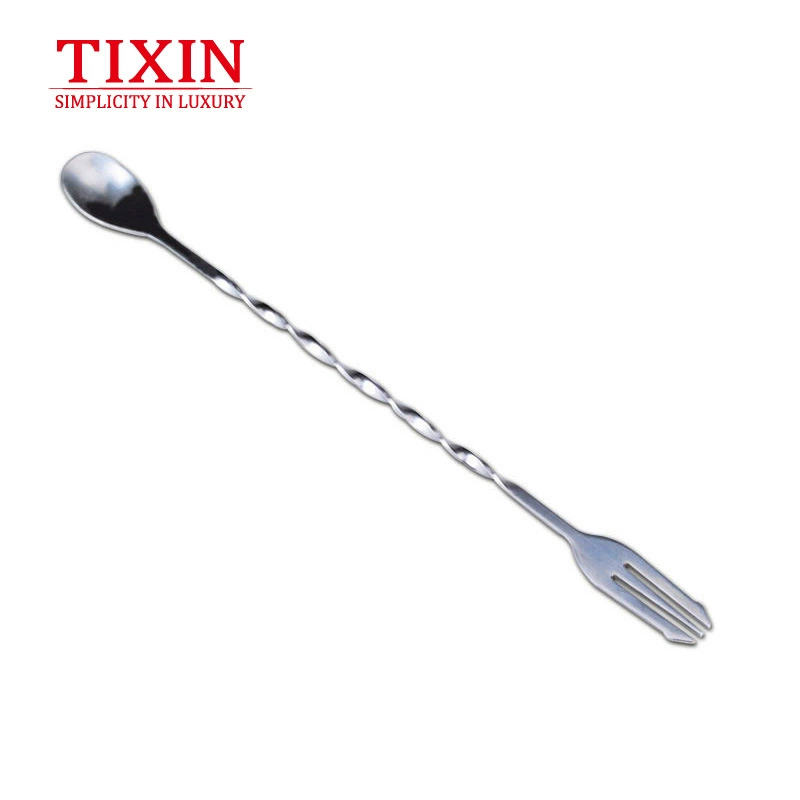 Двухголовная ложка для кофе из нержавеющей стали Tixin/Tiexin — длинная барменская палочка-ложка, пaпс/ложка/ложка/ложка