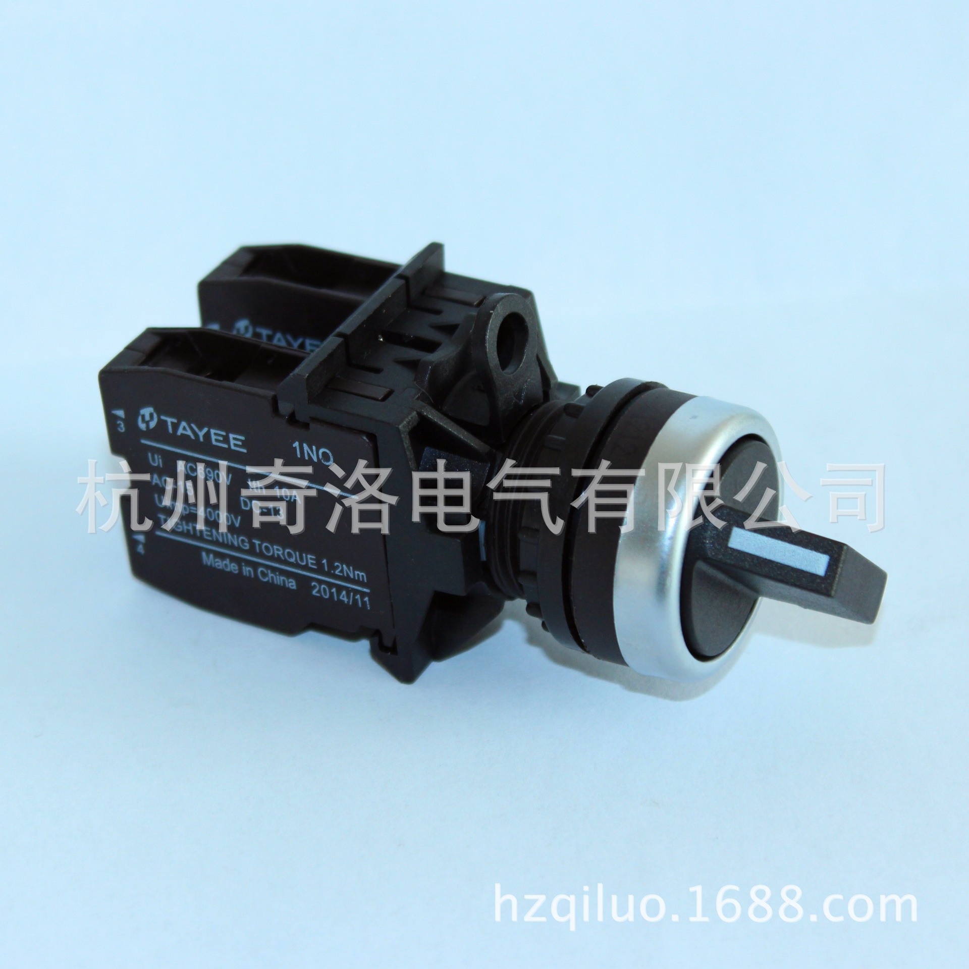 天逸TAYEE短柄旋钮选择开关储能2工位90度自锁LA42X29-11/B转动