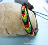 Black, red, yellow and green four -color woven leather bracelets, Jamaracea Leather bracelet bracelet