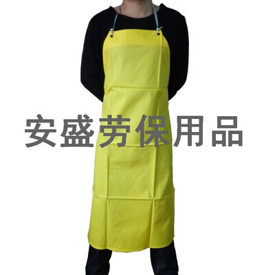 加厚黄色防水围裙pvc围裙套袖防水耐油耐酸酒店围裙劳保用品|ru