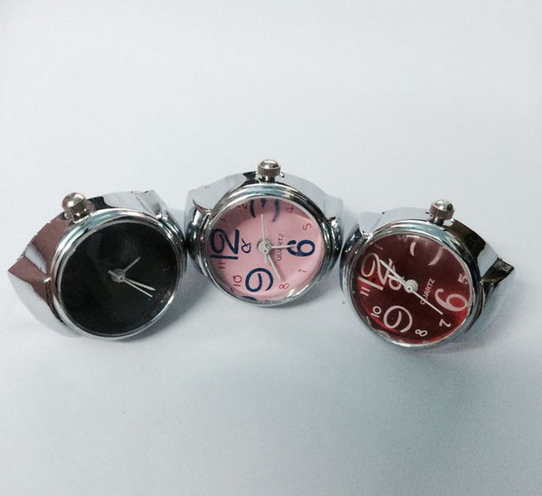 韩国欧美饰品 优质新款粉色/红色/黑色 可爱时尚弹力戒指手表