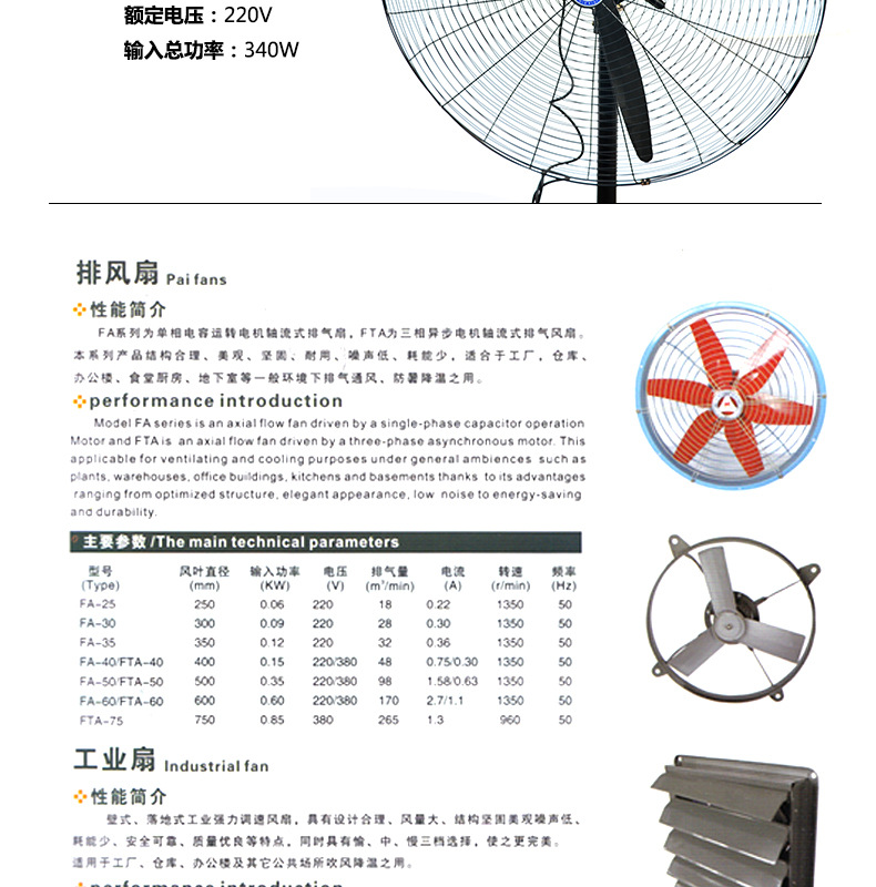 厂家批发FS-75强力工业风扇 工业用风扇 工业落地扇 工业挂壁扇-阿里巴巴