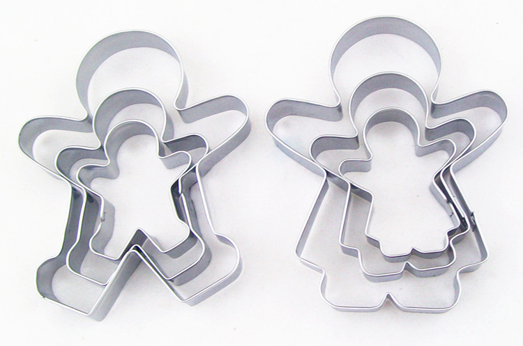 Molde de pastel de galletas para hornear molde de bricolaje creativo pastel de jengibre niño niña herramientas para hornear de 3 piezas