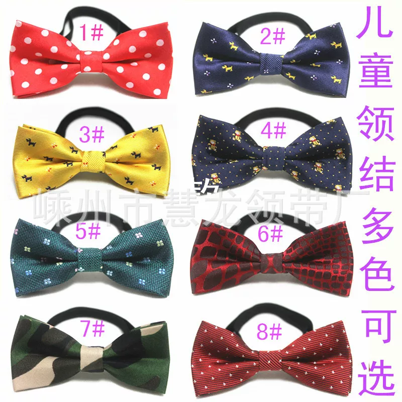 Glossy children's creative bow tie, accessory for leisure, Korean style, polyester, custom-made