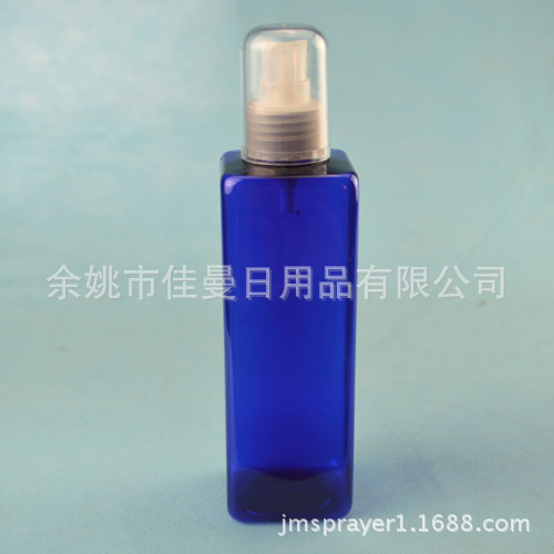供应240ml蓝色方瓶 粉泵瓶 乳液空瓶 美容保湿瓶